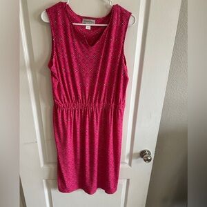 Pink Sleeveless Patterned Dress